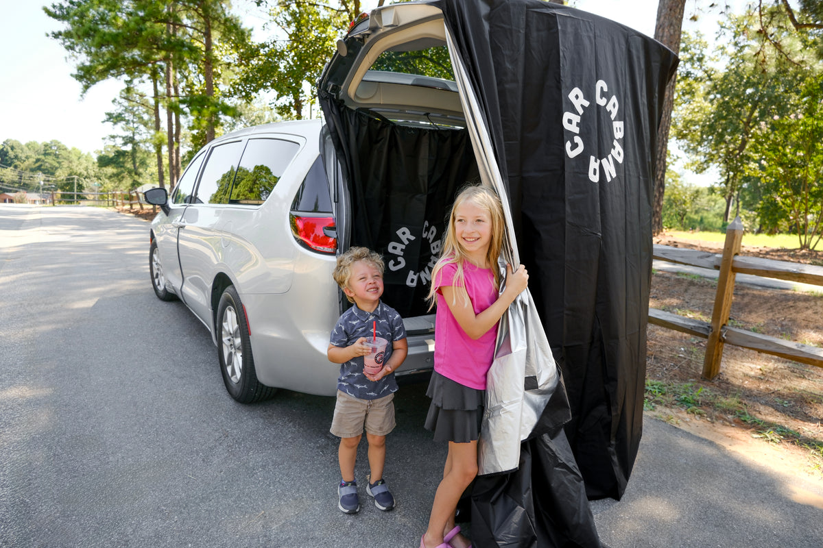 hatchback cabana set up on minivan